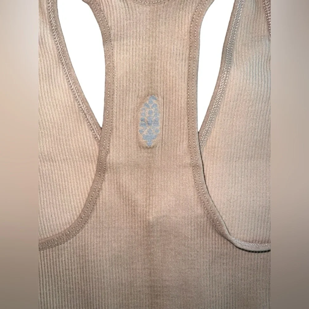 🏀Free People FP Movement The Free Throw Long Crop Tank Mint Green Tan XS - Picture 6 of 8